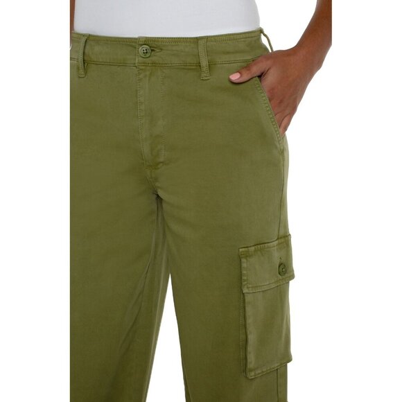 NWT Liverpool Cargo Crop With Cinch Hem in Eucalyptus Sz. 16 - Picture 2 of 4